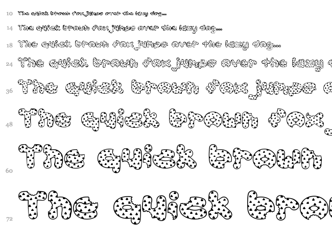 Accent Cookie Dough font waterfall